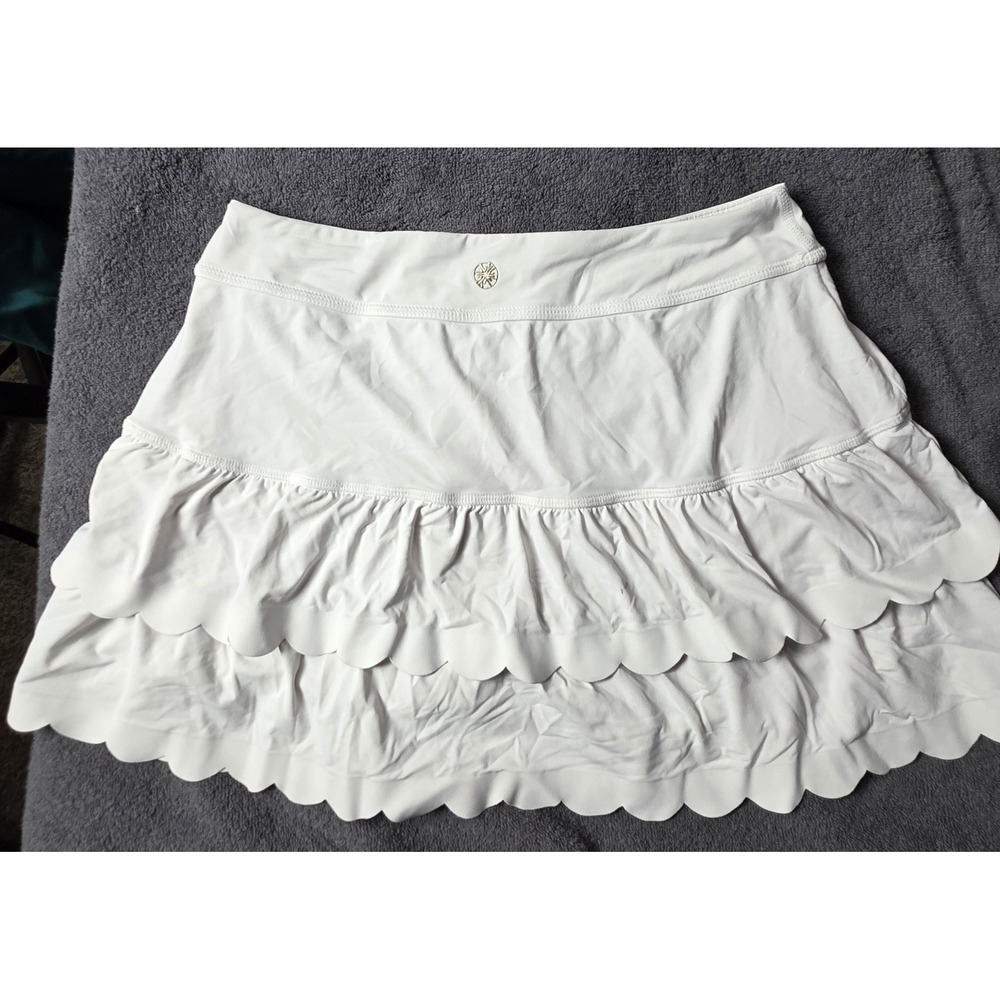 Lilly Pulitzer Luxletic Miesha Scallop Skort White S UPF 50+ Golf Tennis